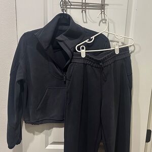 lululemon athletica Black Joggers with Matching Quarter-Zip Pullover